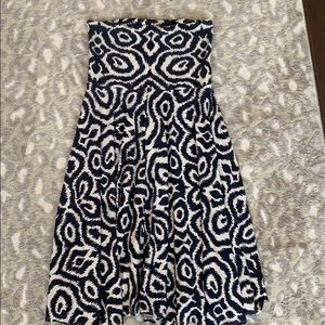 COPY - J. Crew Navy and off white strapless dress